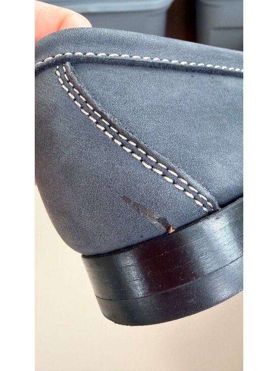Bally Mens Navy Suede Loafers With Gold Horsebit Detailing Size 42.5 Italy main image 10
